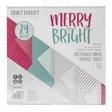 Tonic Craft Perfect Merry and Bright Paquete de papel estampado de 6 x 6
